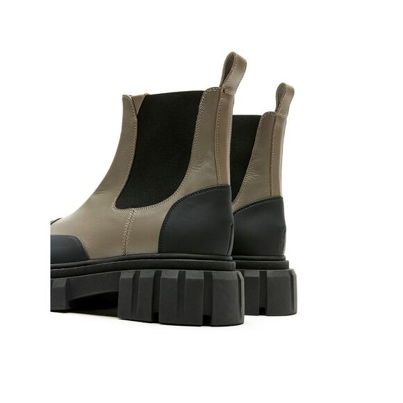 LA CANADIENNE Womens Taupe Beige Kyree Toe Block Heel Leather Booties 40 - Picture 2 of 3